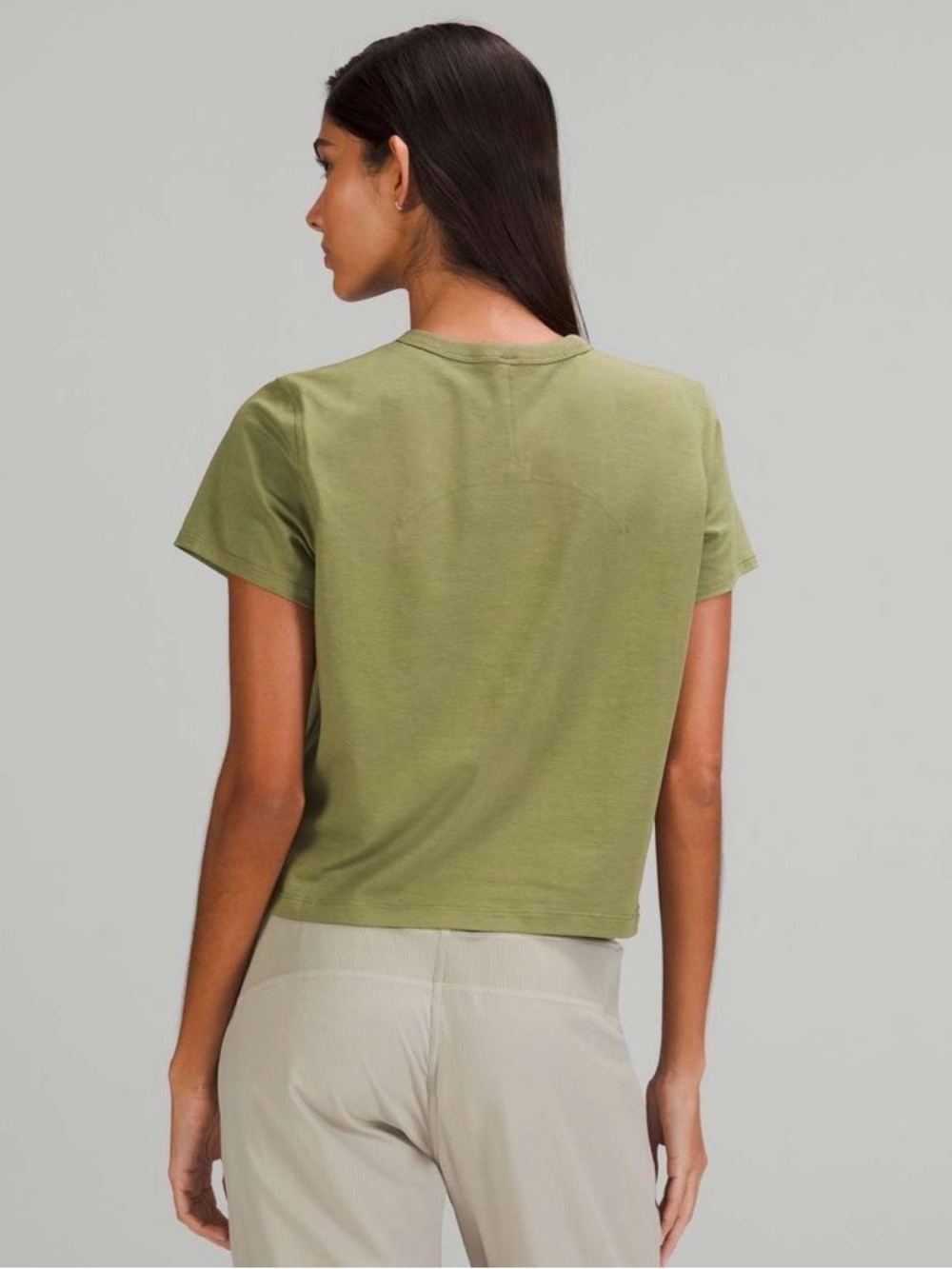 Lululemon Classic-Fit Cotton-Blend Cropped Short Sleeve Workout Run T-Shirt - Picture 2 of 6